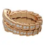 Vintage Bvlgari Diamond Serpenti Viper Ring in Rose Gold