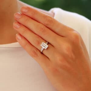 GIA Certified Emerald Cut Diamond Ring