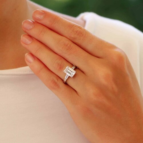 GIA Certified Emerald Cut Diamond Ring