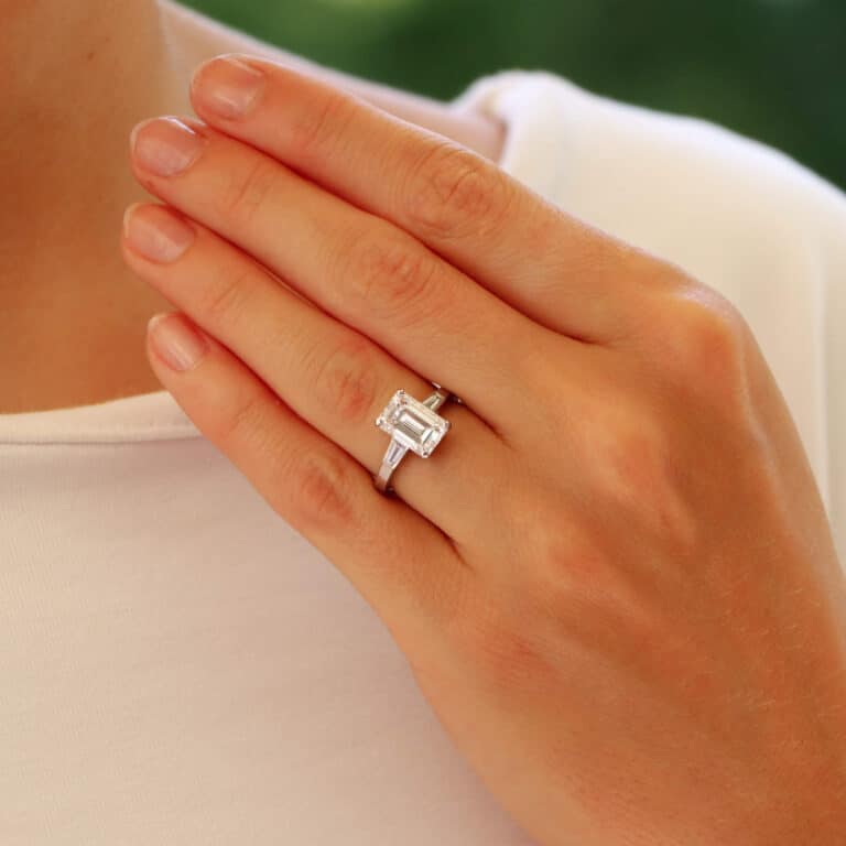 GIA Certified Emerald Cut Diamond Ring