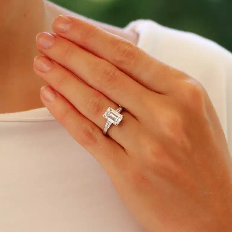 GIA Certified Emerald Cut Diamond Ring