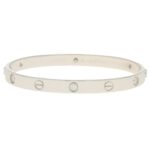 Vintage 1998 Cartier Six Diamond Love Bangle in White Gold
