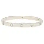 Vintage 1998 Cartier Six Diamond Love Bangle in White Gold