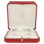 Vintage 1998 Cartier Six Diamond Love Bangle in White Gold
