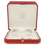 Vintage 1998 Cartier Six Diamond Love Bangle in White Gold