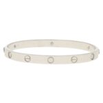 Vintage 1998 Cartier Six Diamond Love Bangle in White Gold