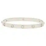 Vintage 1998 Cartier Six Diamond Love Bangle in White Gold