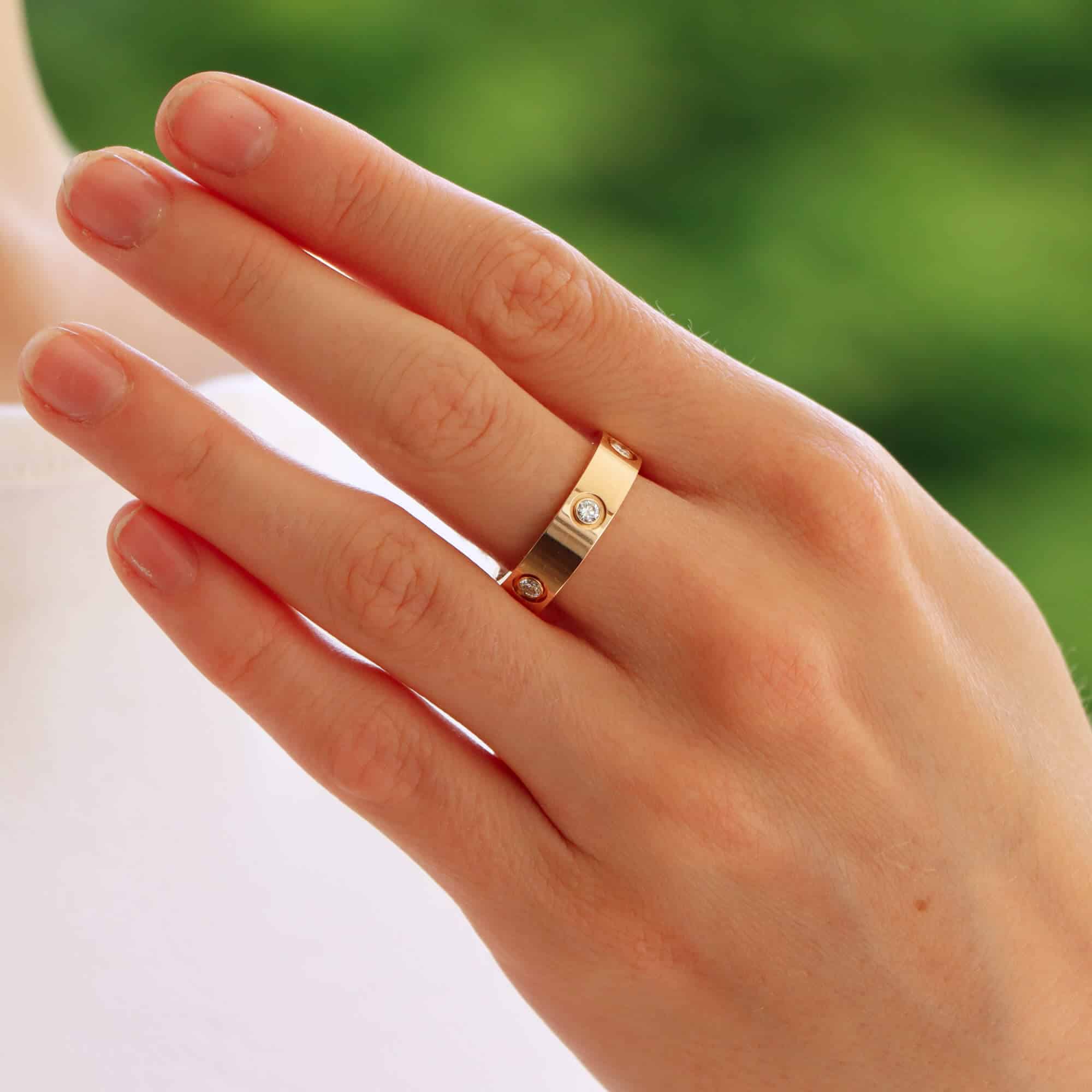 Cartier love ring rose gold with diamonds clearance
