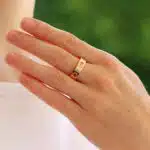 Vintage Cartier Rainbow Gem Set Love Ring