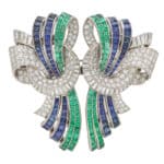 Rare Art Deco Drayson Emerald, Sapphire and Diamond Suite