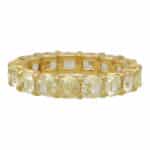 Vintage Cushion Cut Yellow Diamond Full Eternity Ring (Large)