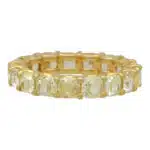 Vintage Cushion Cut Yellow Diamond Full Eternity Ring (Large)