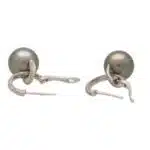 Vintage Tahitian Pearl and Diamond Hoop Earrings