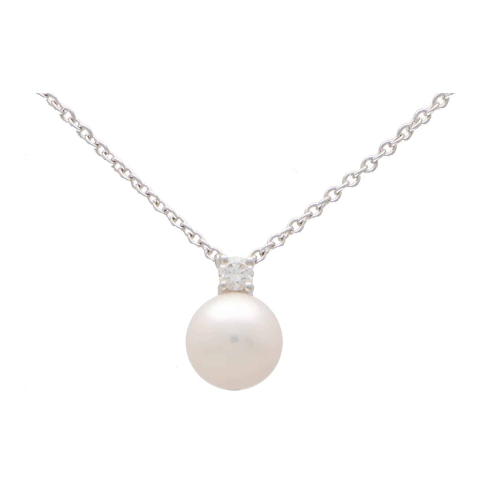 Vintage Tiffany & Co. Signature Pearl and Diamond Necklace