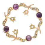 Vintage Amethyst and Seed Pearl Brooch