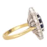 Vintage Blue Sapphire and Diamond Cluster Ring