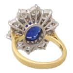 Vintage Blue Sapphire and Diamond Cluster Ring