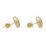 Aquamarine Etruscan Inspired Yellow Gold Stud Earrings