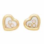 Vintage Chopard Happy Diamonds Heart Stud Earrings