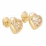 Vintage Chopard Happy Diamonds Heart Stud Earrings