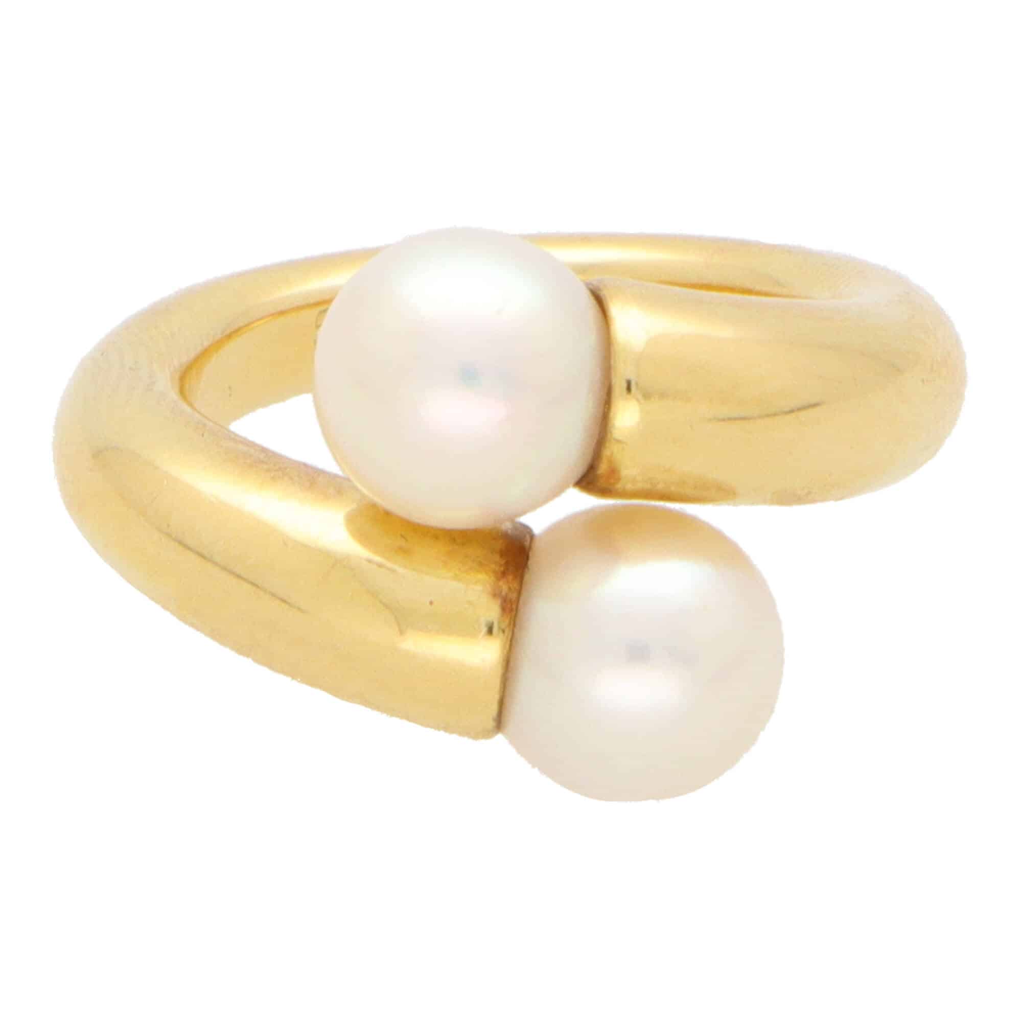 Vintage Cartier Pearl Bypass Ring at Susannah Lovis Jewellers