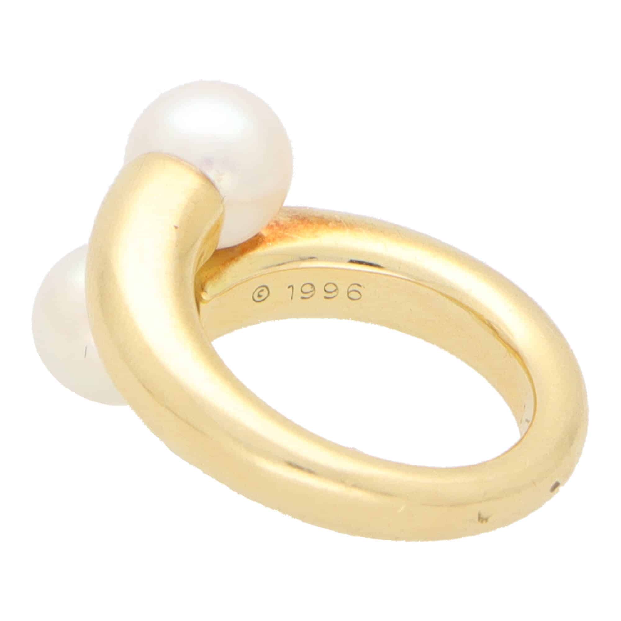 Vintage Cartier Pearl Bypass Ring at Susannah Lovis Jewellers