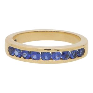 Blue Sapphire Half Eternity Ring