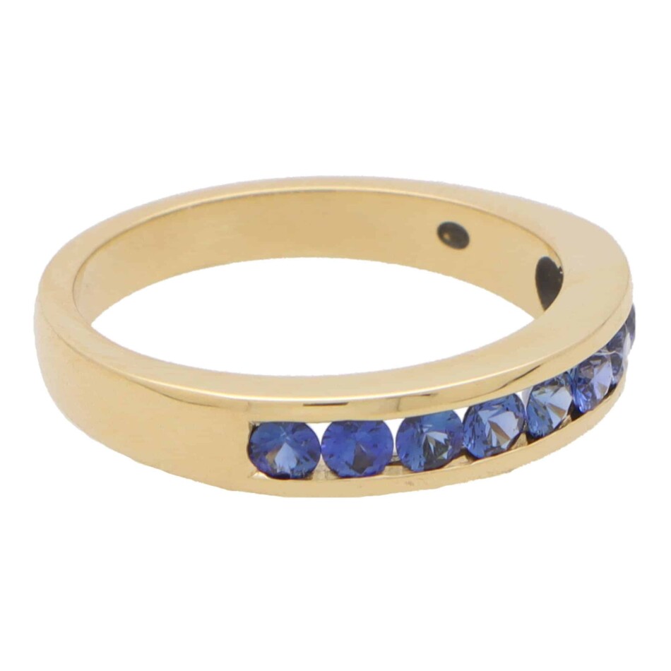 Blue Sapphire Half Eternity Ring