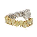 Vintage Yellow and White Pear Cut Diamond Wrap Ring