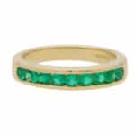 Emerald Half Eternity Band Ring