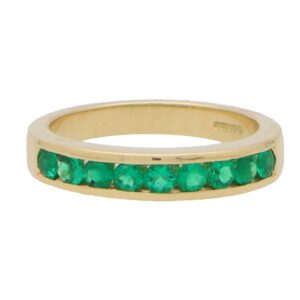 Emerald Half Eternity Band Ring