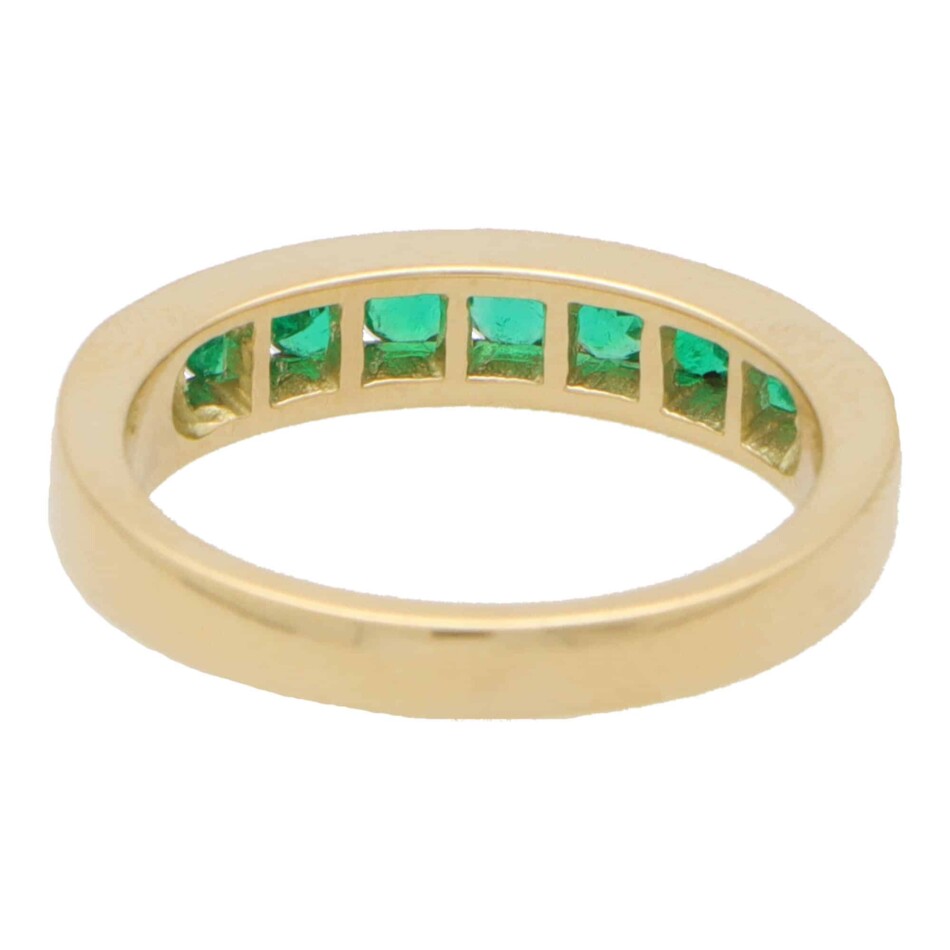 Emerald Half Eternity Band Ring