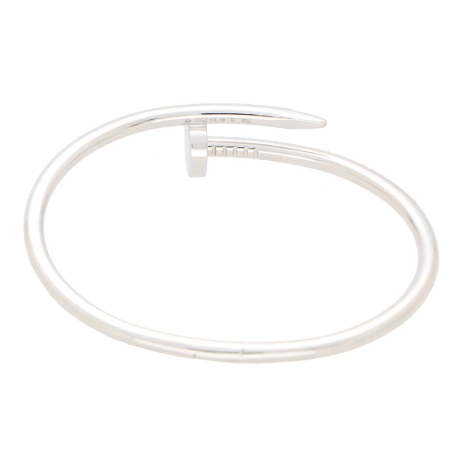 Vintage Cartier Juste Un Clou Bangle, Size 18, White Gold