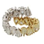 Vintage Yellow and White Pear Cut Diamond Wrap Ring
