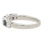 Blue Sapphire and Diamond Seven Stone Ring