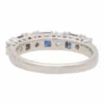 Blue Sapphire and Diamond Seven Stone Ring