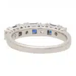 Blue Sapphire and Diamond Seven Stone Ring