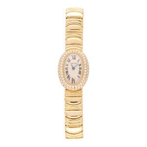 Vintage Cartier Baignoire Mini Diamond and Gold Dress Watch