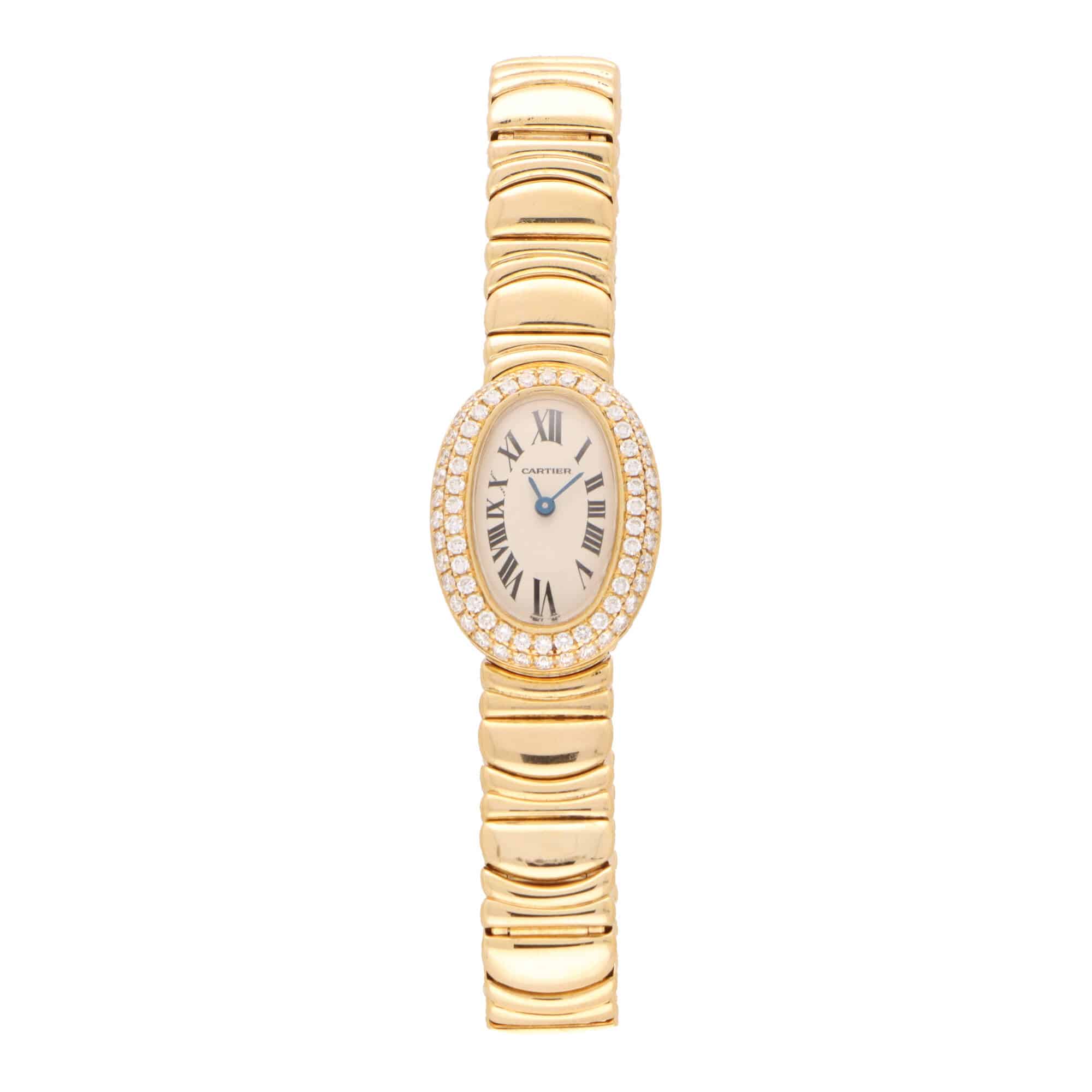 Vintage Cartier Baignoire Mini Diamond and Gold Dress Watch at Susannah ...