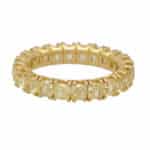 Vintage Cushion Cut Yellow Diamond Full Eternity Ring