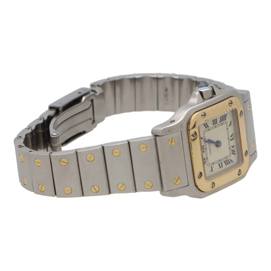 Vintage Cartier Sanots Galbee 24mm Steel and Gold Watch