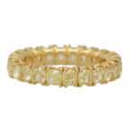 Vintage Cushion Cut Yellow Diamond Full Eternity Ring