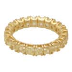 Vintage Cushion Cut Yellow Diamond Full Eternity Ring