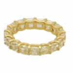 Vintage Cushion Cut Yellow Diamond Full Eternity Ring (Large)