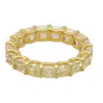 Vintage Cushion Cut Yellow Diamond Full Eternity Ring (Large)