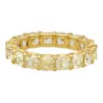 Vintage Cushion Cut Yellow Diamond Full Eternity Ring (Large)