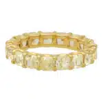 Vintage Cushion Cut Yellow Diamond Full Eternity Ring (Large)