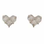 Diamond Heart Stud Earrings