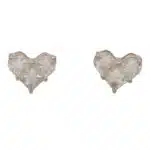 Diamond Heart Stud Earrings