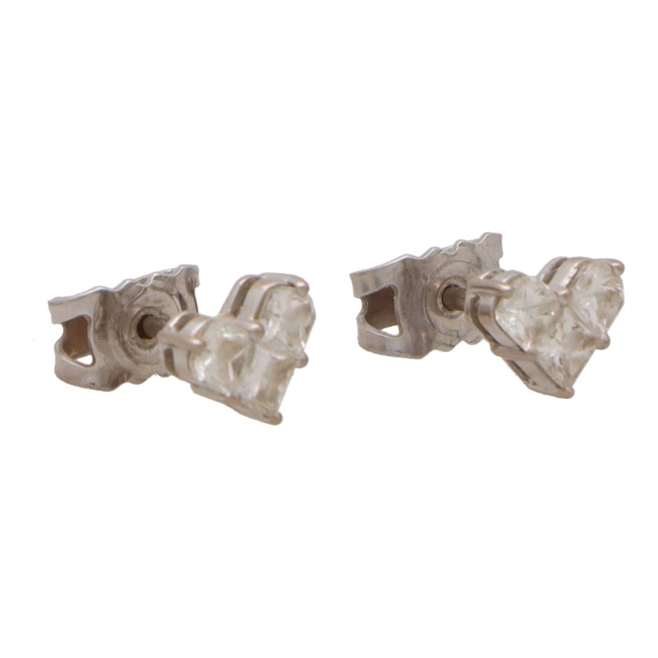 Diamond Heart Stud Earrings